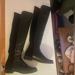 Stuart Weitzman 5050 Leather Boot Black, Women Size 7
